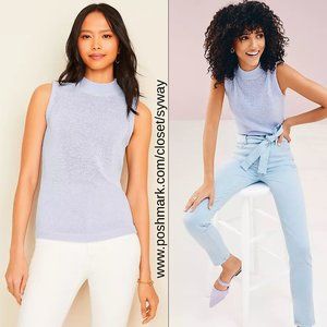 Ann Taylor Knitted Mock Neck Sweater Shell Top